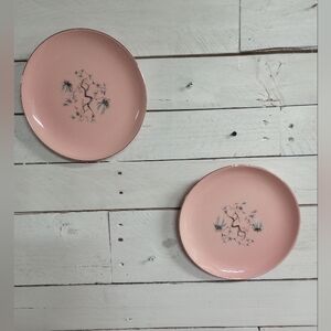 Set of Two Taylor, Smith & Taylor Dwarf Pine, Pink Plates Wall Decor Shabby Chic